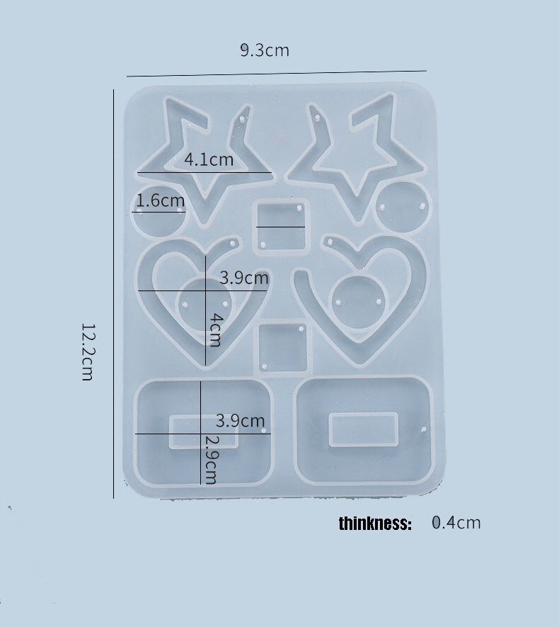 Flor seca irregular ornamentos molde de silicone para o coração brinco pingente camisola corrente decoração jóias fazendo encontrar arte