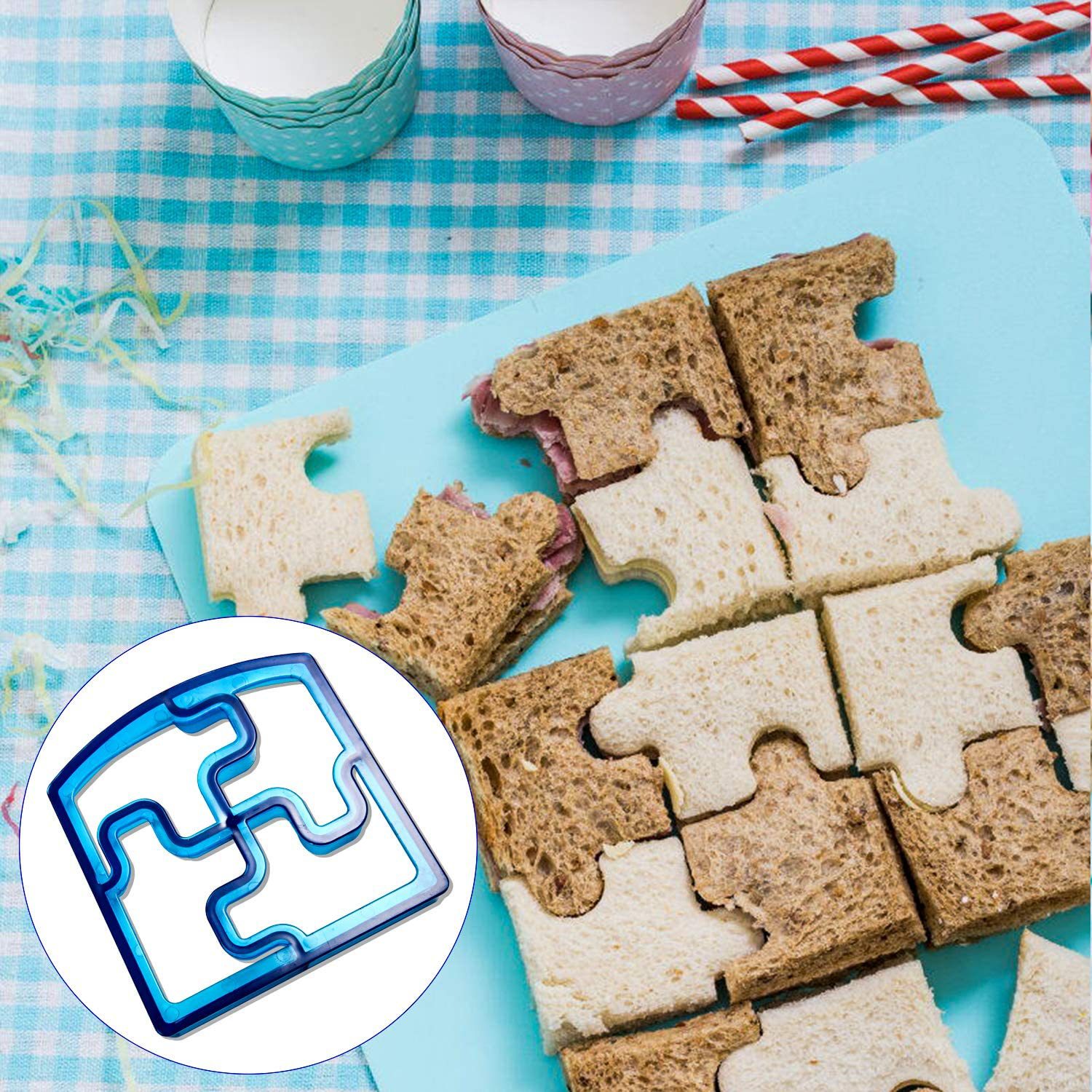 Molde cortador de sándwich con forma de corazón y estrella, cuchillo para pan, molde para galletas, sellador de sándwich, herramientas de pastelería para hornear, máquina para hacer almuerzo para niños