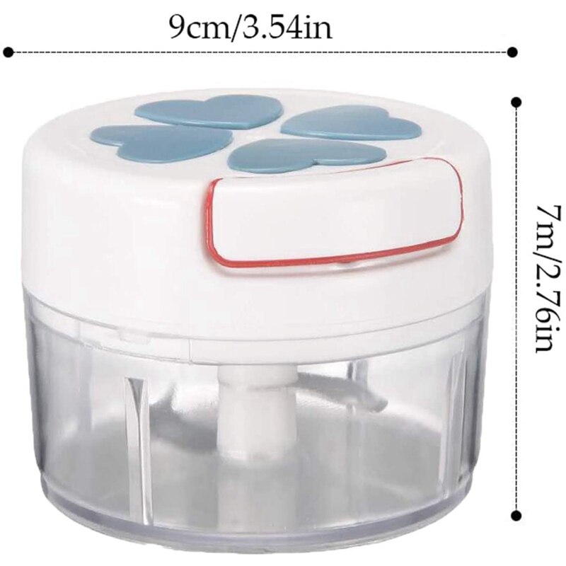 Mini Food Chopper Processor, Onion Vegetable Chopper with 2 Stainless Steel Blades, Manual Handheld Food Chopper