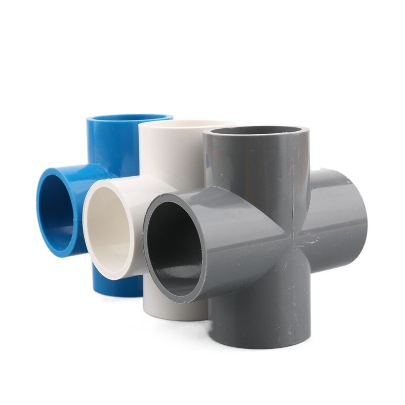 1pc 20/25/32/40/50mm PVC Pipe Cross Connector Garden Irrigation Aquarium Fish Tank Tube 4-Way Adapter Fittings Water Pipe Joints