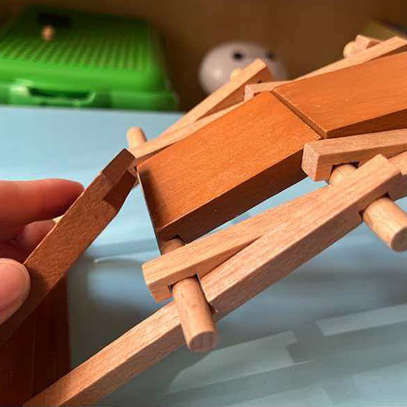 Wooden DIY Arch Bridge LuBan Brain Teasers Engineer Construction Building Toys for Kids Boys Girls Educational
