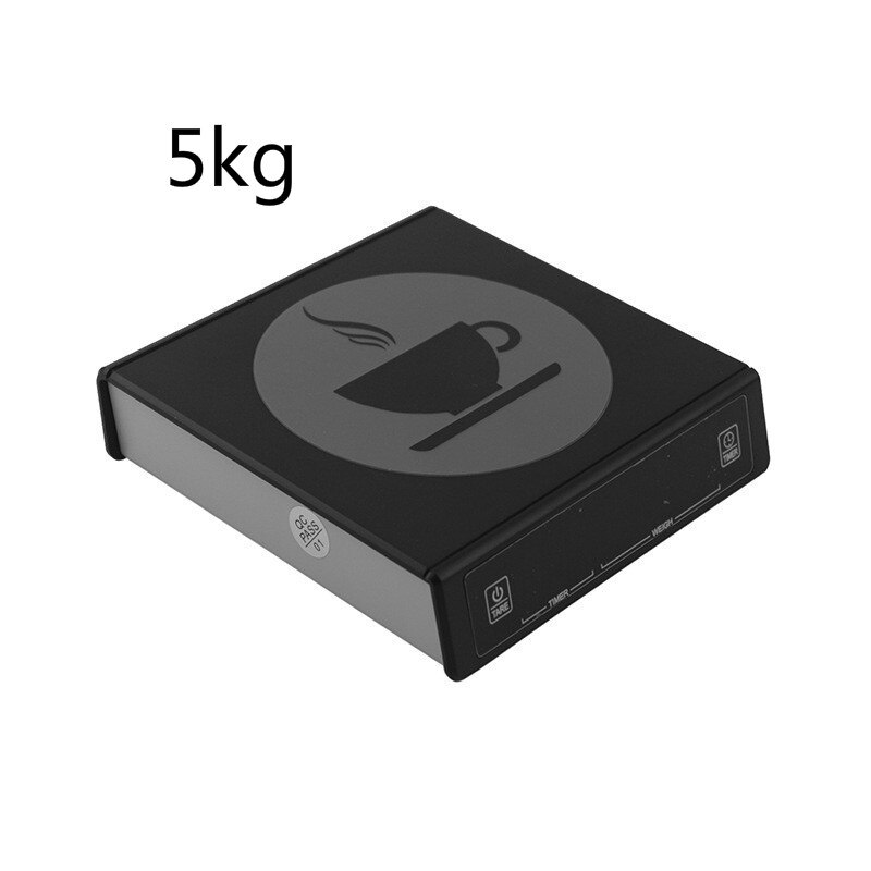 Báscula de café inteligente con temporizador, balanza Digital de cocina, báscula de café por goteo para el hogar, portátil, de precisión, 3KG/0,1g: Black 5kg