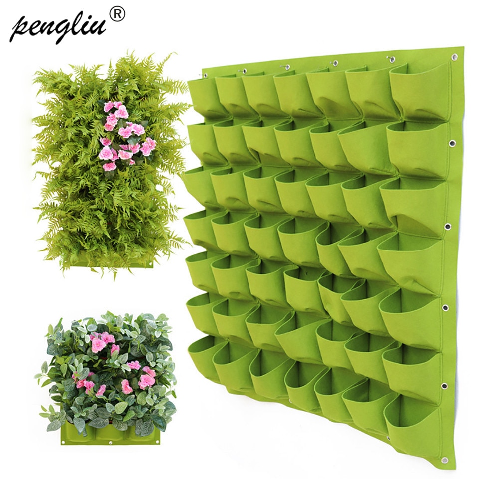 Wall Mount Hanging Planting Bags Home Supplies Multi Pockets DIY Grow Bag Planter Vertical Growing Vegetable Living Garden Bag