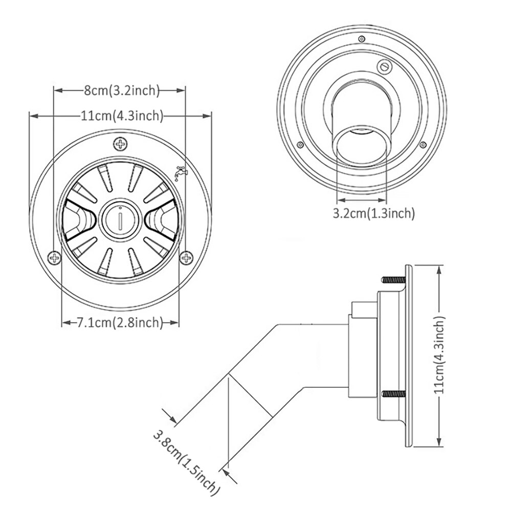 Water Locking Inlet Hatch Filler Cap White for Caravan Motorhome Fresh Water RV Camping Trailer Motorhome Drain Water Tank Caps