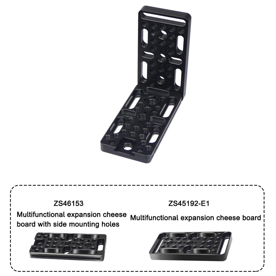 Aluminum Cheese Plate Multi-purpose Mounting Plate With 1/4 3/8 ARRI Thread Holes Cold Shoe Mount for DSLR Camera Accessories: L Plate A add B