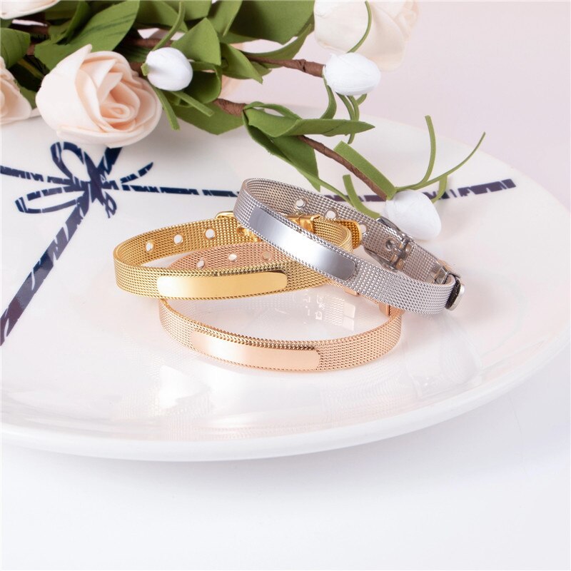 Somsoar Jewelry Mesh Stianless Steel Bracelets Mesh silvering/gold/Rose Gold Bangles As Fashionable Accessories