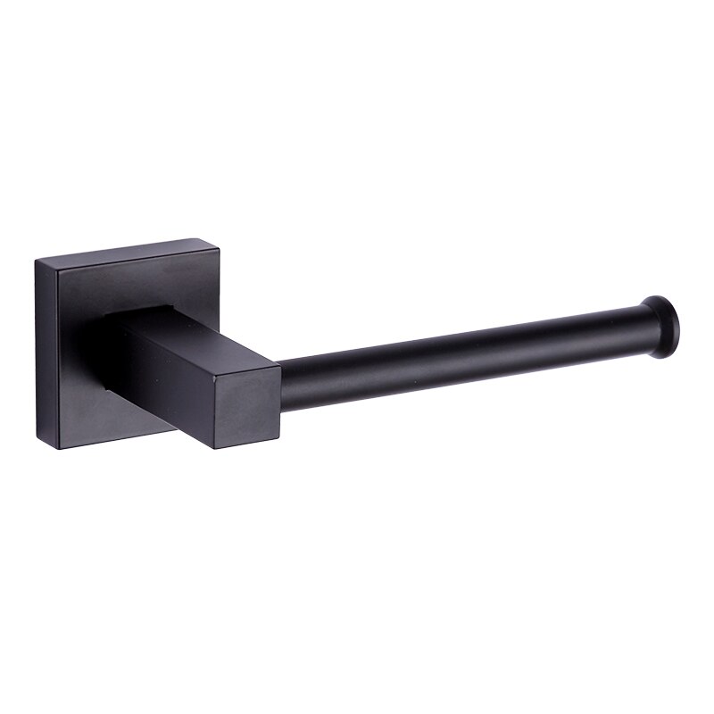 Bathroom Paper Holder Space Aluminum Paper Roll Holder Square Black Toilet Paper Holder Tissue Holder