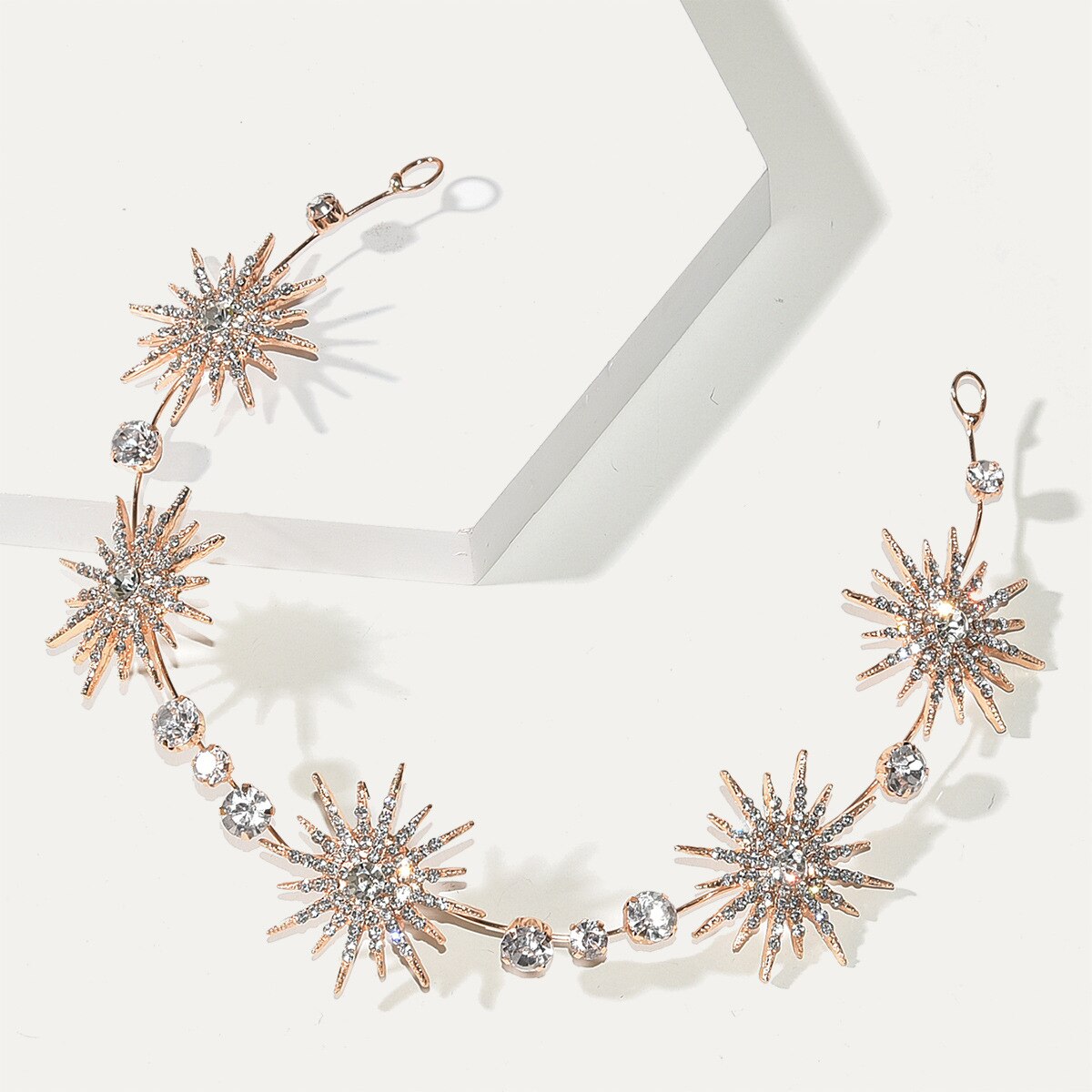Luxe Bruidshaarsieraden Ster Hoofddeksels Kroon Steentjes Kristallen Hoofdbanden Tiara's Bruiden Meisjes Hoofddeksels Bruiloft Accessoires