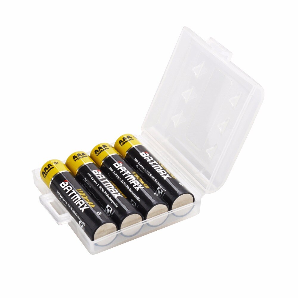 8 Stks 1100 mAh AAA Oplaadbare Ni Batterijen voor AAA Batterijen Batterij AKKU + Batterij case