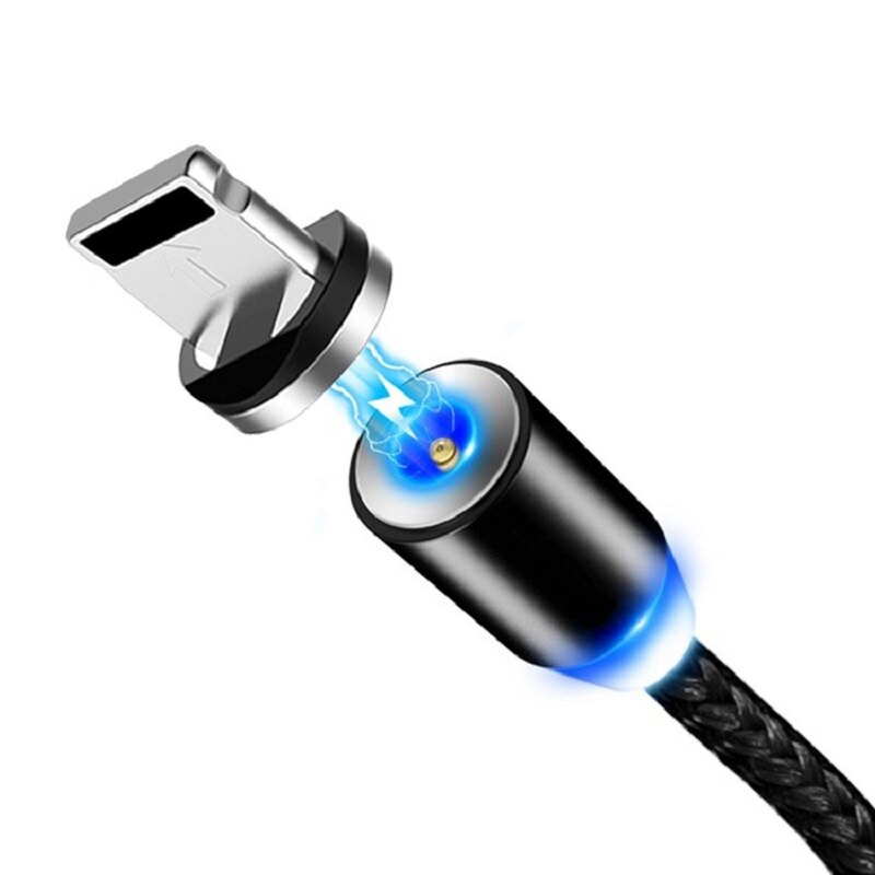 Magnetkabel til iphone samsung hurtiglading mikro usb kabelledning magnetlader usb type  c 1m 2 m mobiltelefonkabler