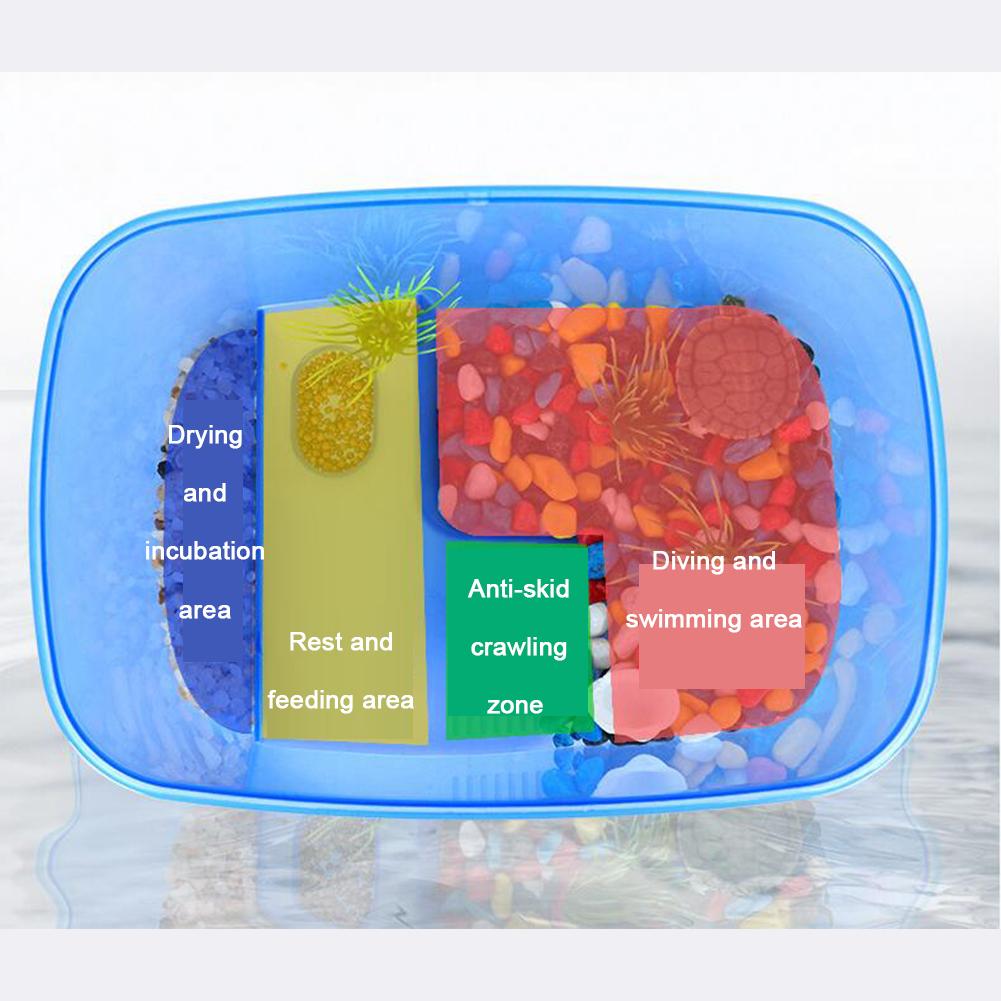 Aquarium Transparent Turtle Breeding Box Reptile Perched House With Drying Platform For Brazilian Tortoise Water Tank