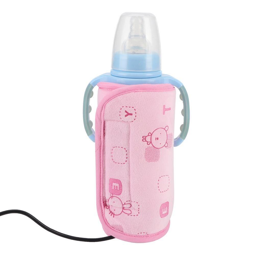 USB Flessenwarmer Draagbare Reizen Melk Warmer Baby Zuigfles Verwarmde Deksel Isolatie Thermostaat Voedsel Heater