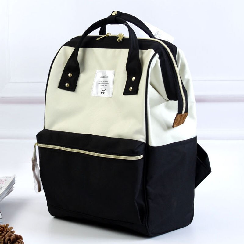 Japan Style Ring Bag Women&#39;s Oxford Waterproof Backpack Girl Boys SchoolBag Large Capacity Male knapsack Mochila Mujer: white / large size