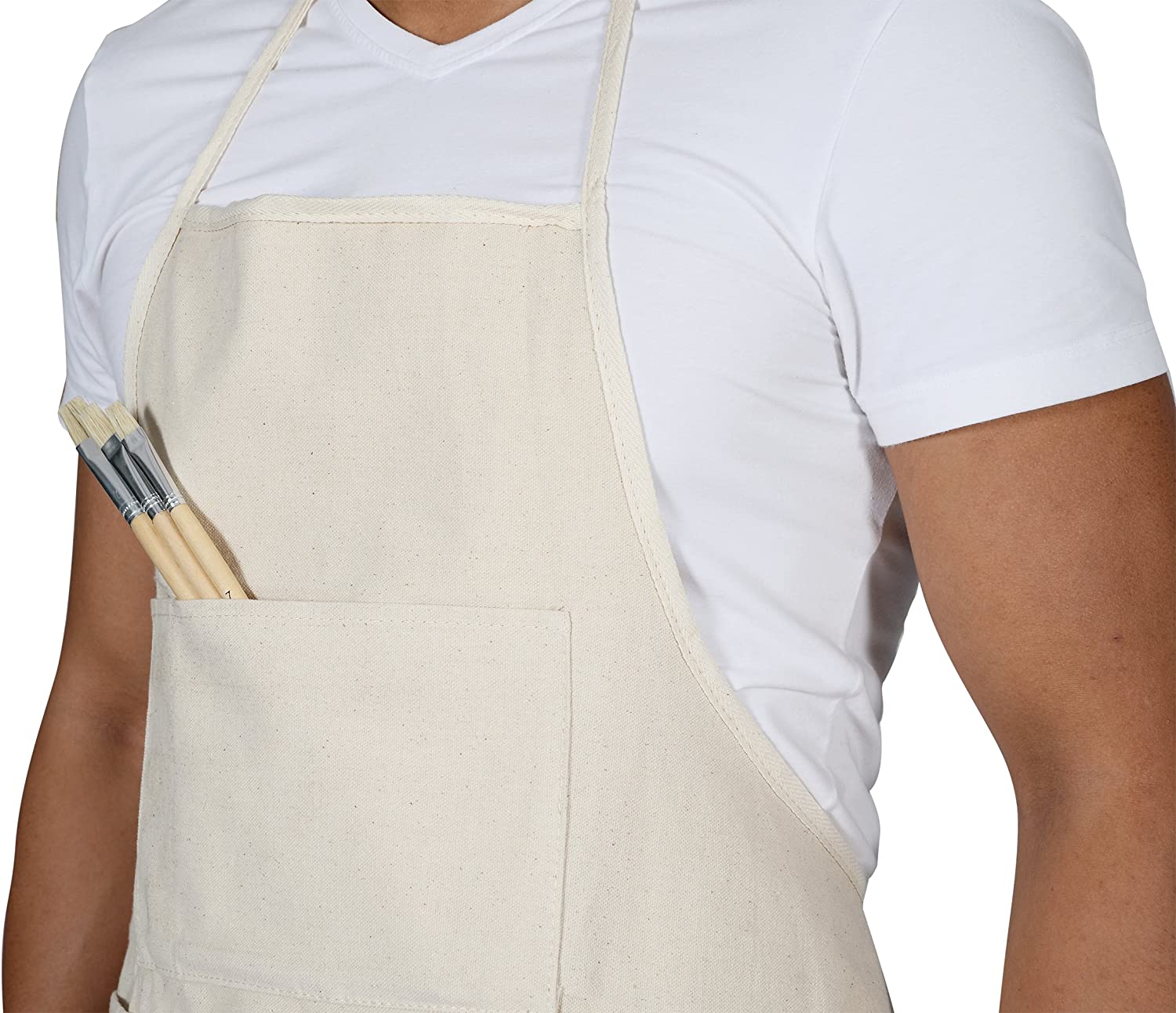 Cotton Solid Color Painting Apron Adult Art Students Triangle Pocket Apron Calligraphy Painting and Oil Painting Studio Workwear