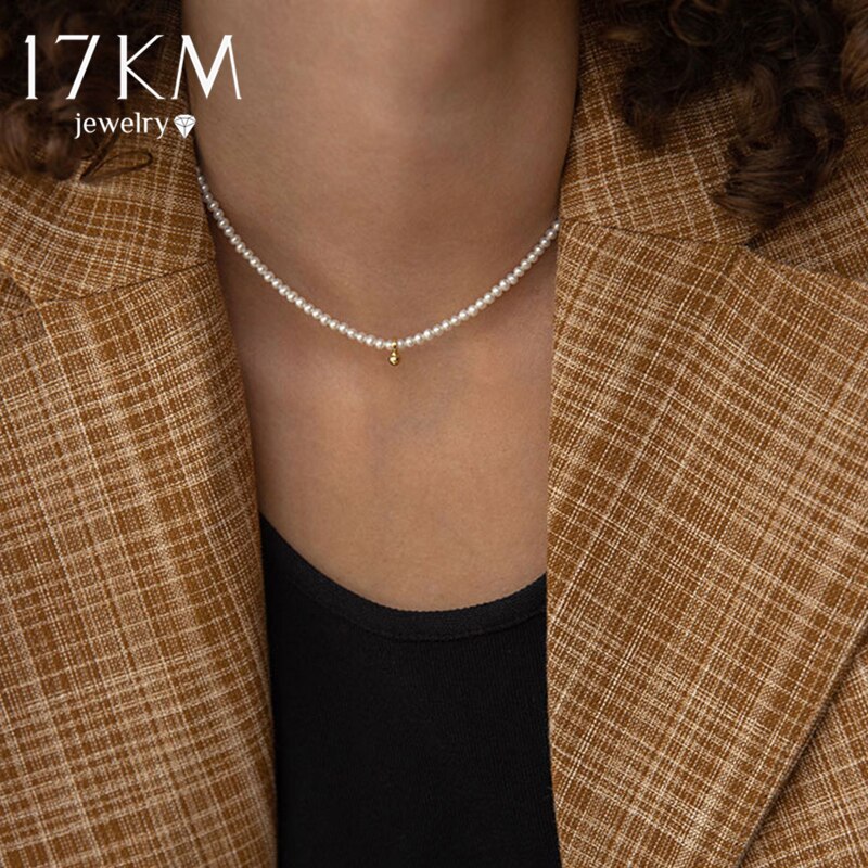 17KM – collier ras du cou en perles pour femmes, , Simple, à la , pendentif, bijoux de mariage,