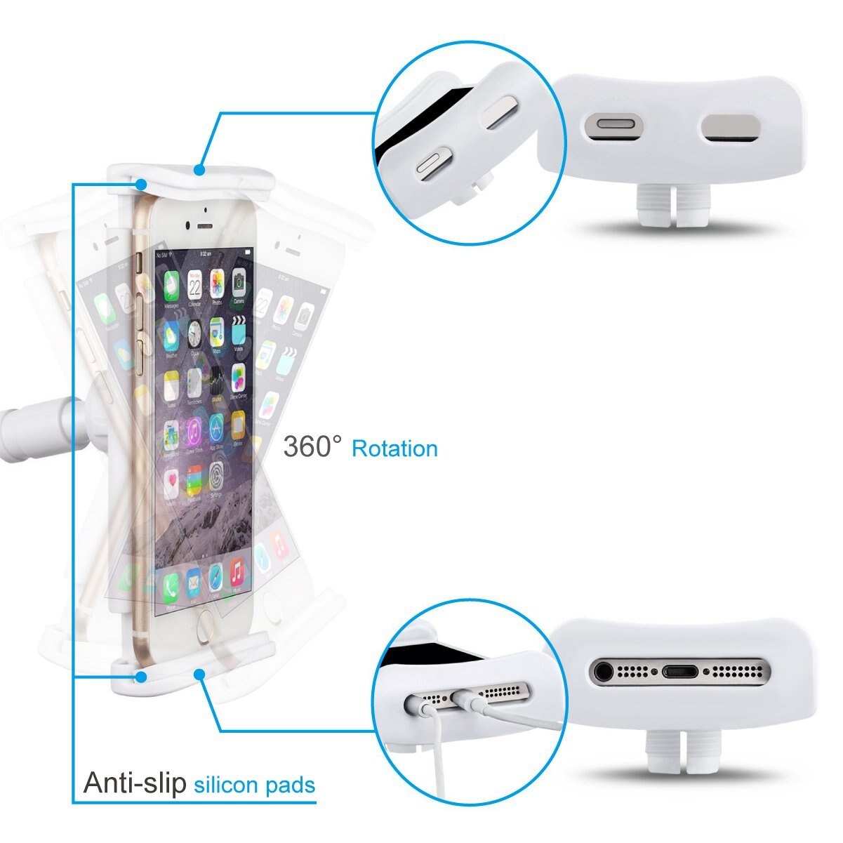 Hållare för surfplatta universal tung 4 " -12 " duty telefon surfplatta hållare med bultklämma fäste för ipad air 2 pro 10.5 iphone
