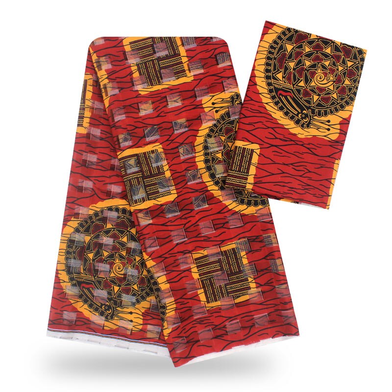 digital Organza silk fabric 3 yards+3 yards Chiffon african print ankara fabric satin silk fabric silk fabric: YJ851118S4