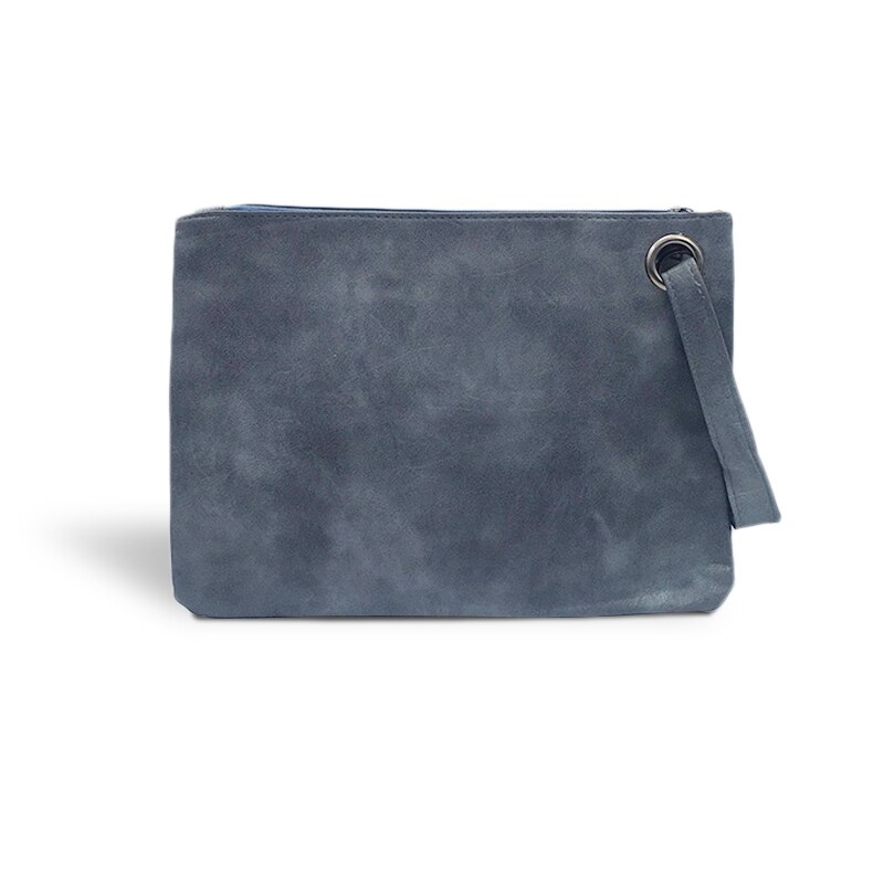 Solid Handtas Vrouwen Clutch Bag Leer Vrouwen Envelop Tas Rits Avondtasje Vrouwelijke Koppelingen Handtas Torebki Damskie: BlueGray