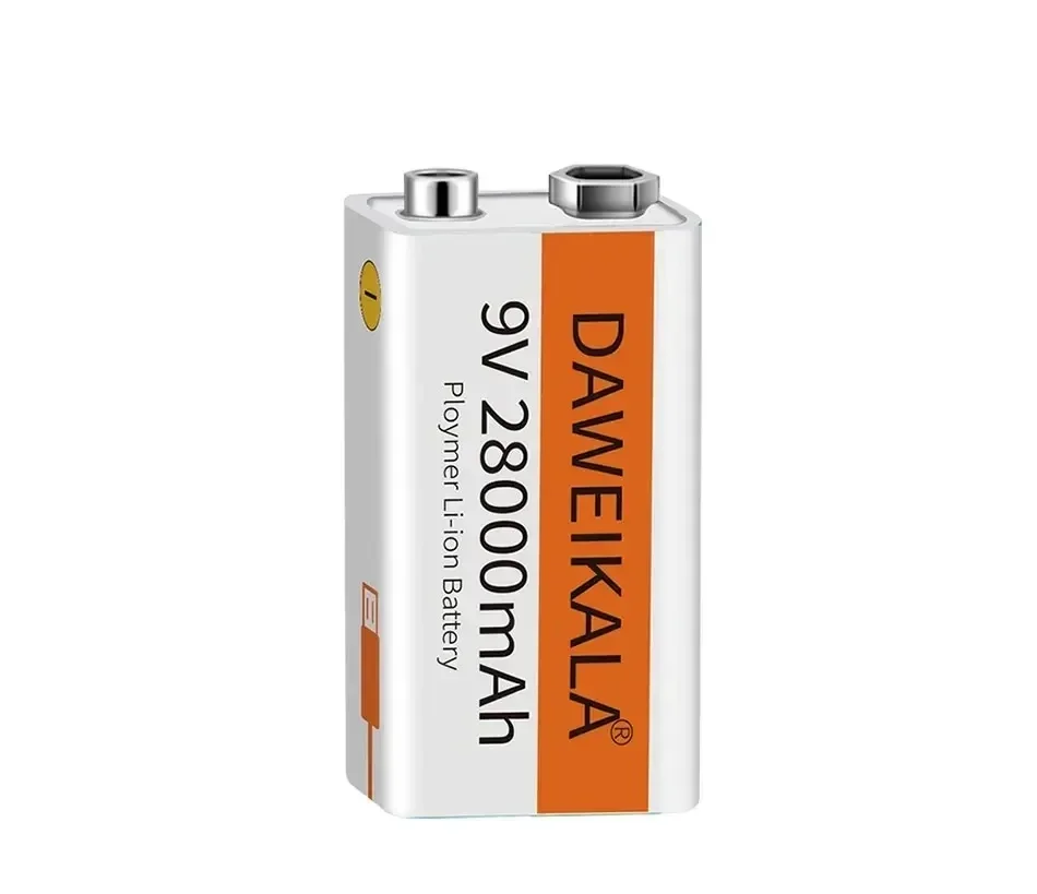 9V battery 28000mAh li-ion Rechargeable battery Type-C Battery 9v for Multimeter Microphone Toy Remote Control KTV use