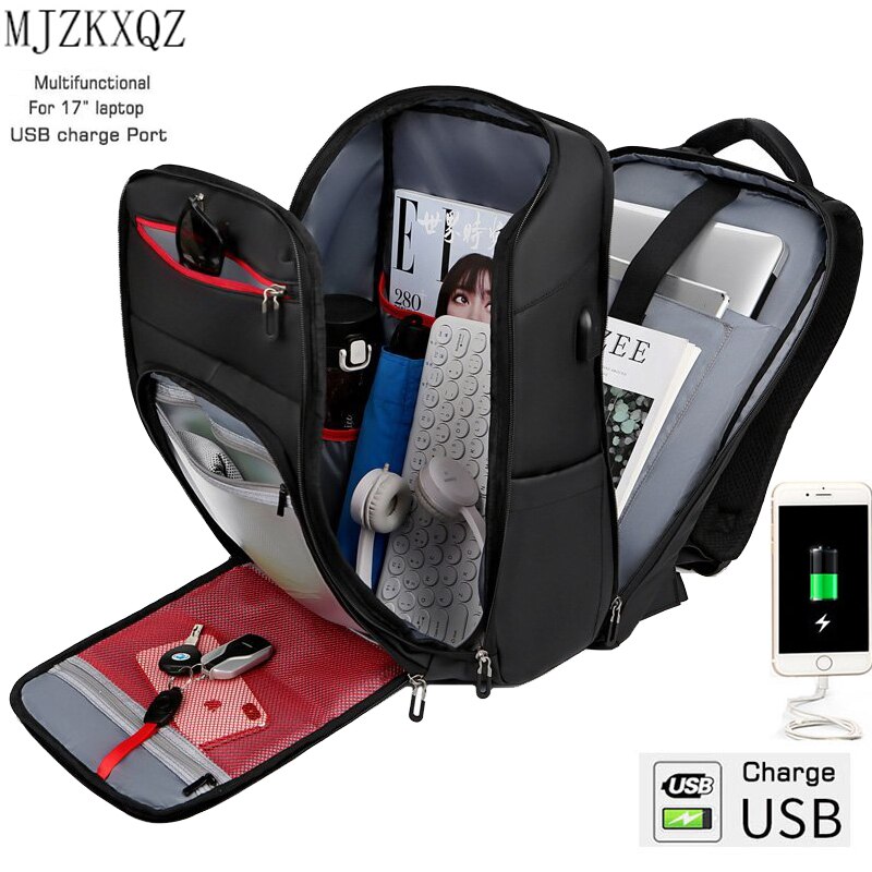 Multifunction Swiss Backpack Men Usb Charging Travel Bag Waterproof Anti-Theft 17 Inch Laptop Back Pack For Teenage Sac
