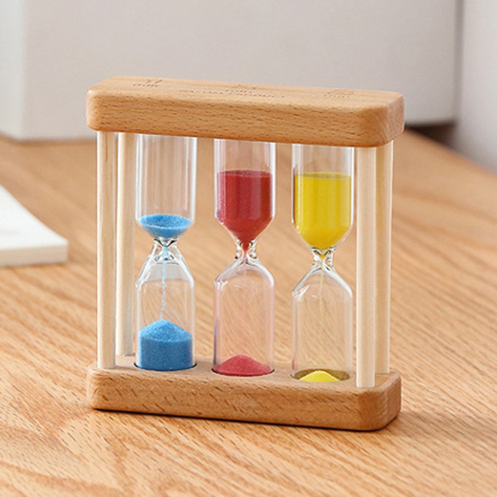1/3/5 Minuut Houten Zand Glas Zandloper Timer Klok Home Decor Voor Childern Eenvoudige Stijl: Multicolor