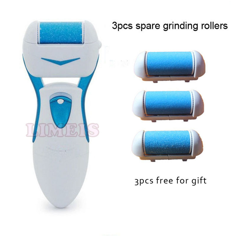 Elektrisk fodfjerner  w 3 stk ekstra slibehoveder fodpleje pedicure peeling død hud skrubbemaskine
