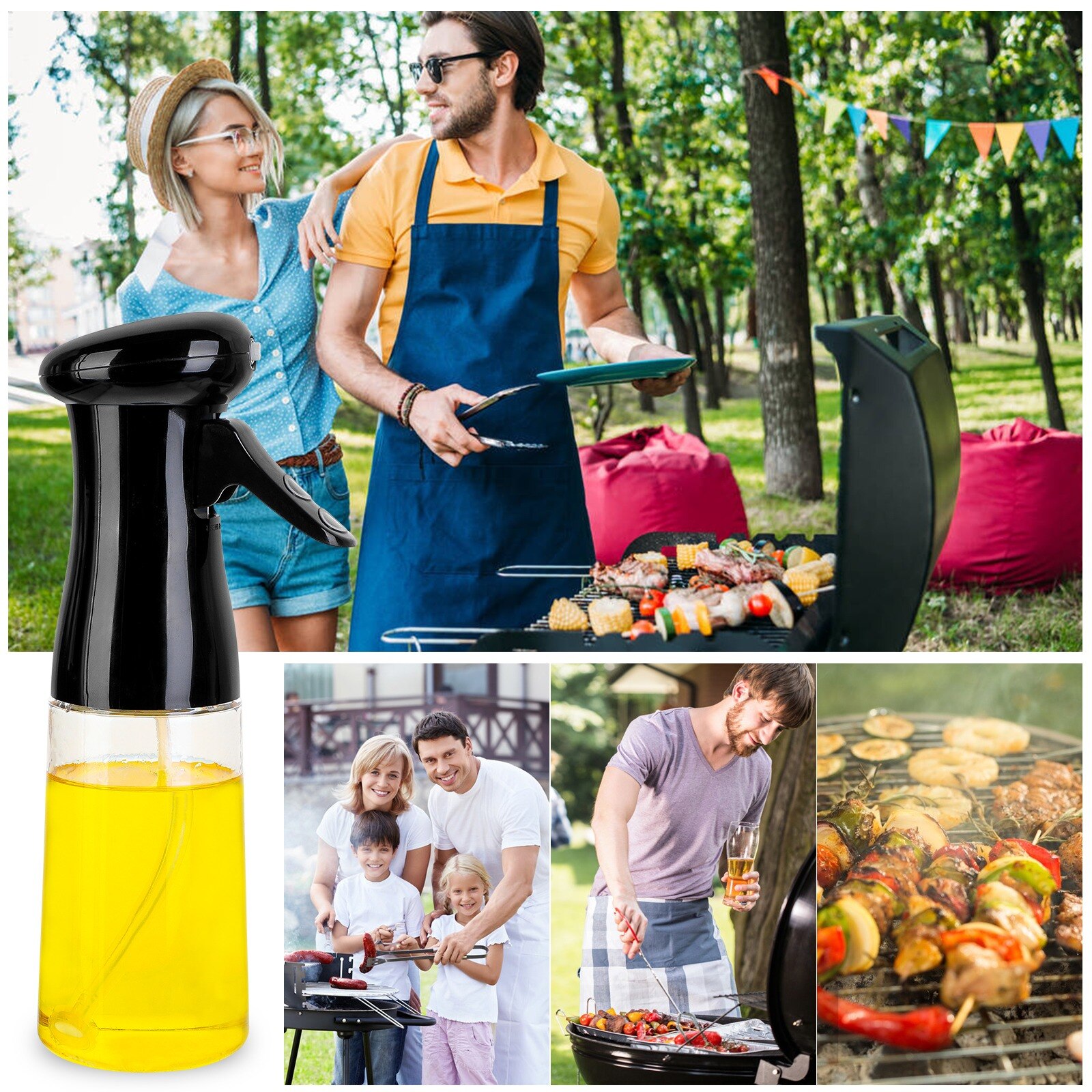210ml Oil Spray Bottle Kitchen Cooking Baking Vinegar Mist Sprayer Barbecue Spray Bottle Cooking BBQ Tool Baking Accessories