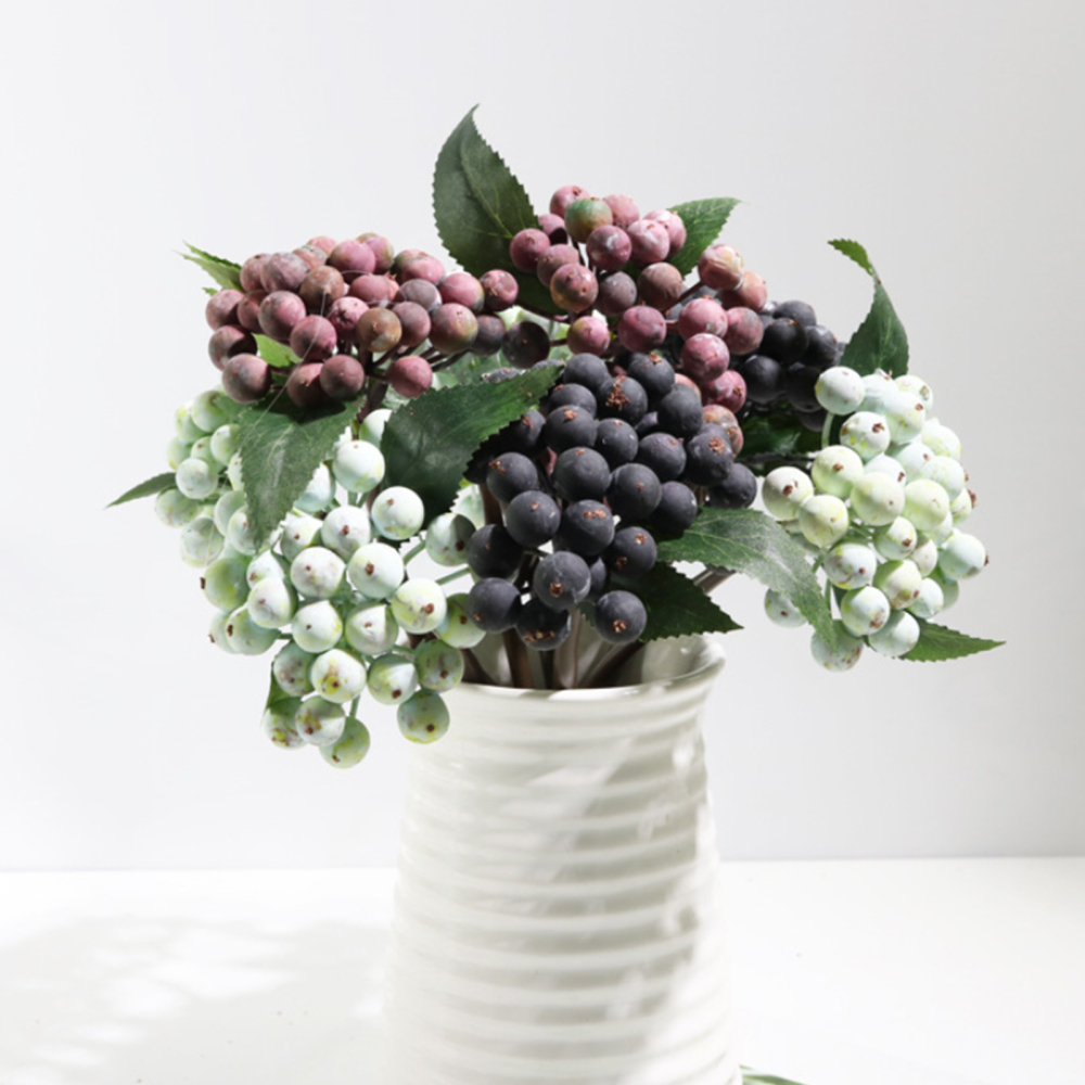 Berry Simulation Fruits Christmas Berries Artificial Flower Eco-friendly Home Office Decor 8 Colors Living Room Bunch Ornaments