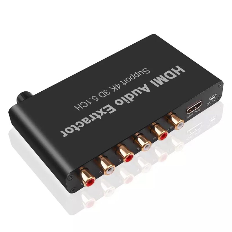 5.1ch hdmi-o-extractor decoderen coaxiaal naar rca  ac3/ dst  to 5.1 versterker analoge converter ondersteunt 4k 3d voor dvd-us-stekker
