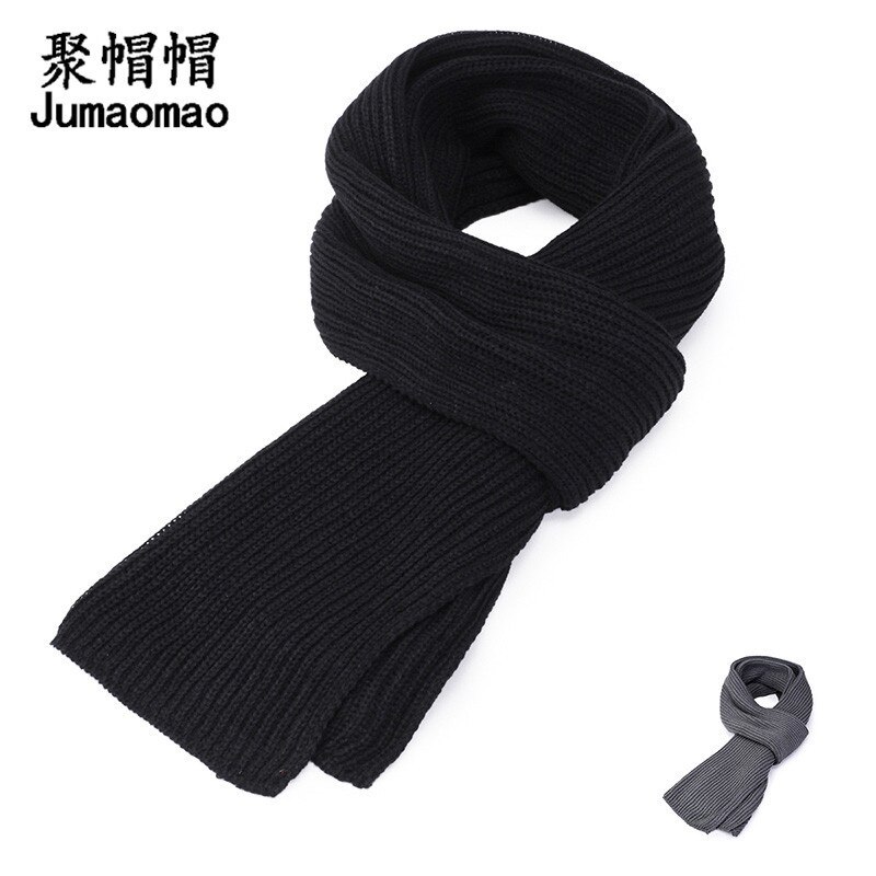 Winter Pure Color Knit Scarf Male Collar Contracted Men Wool Scarf Warm Thickening Shawl Scarves for Ladies Bufanda Hombre