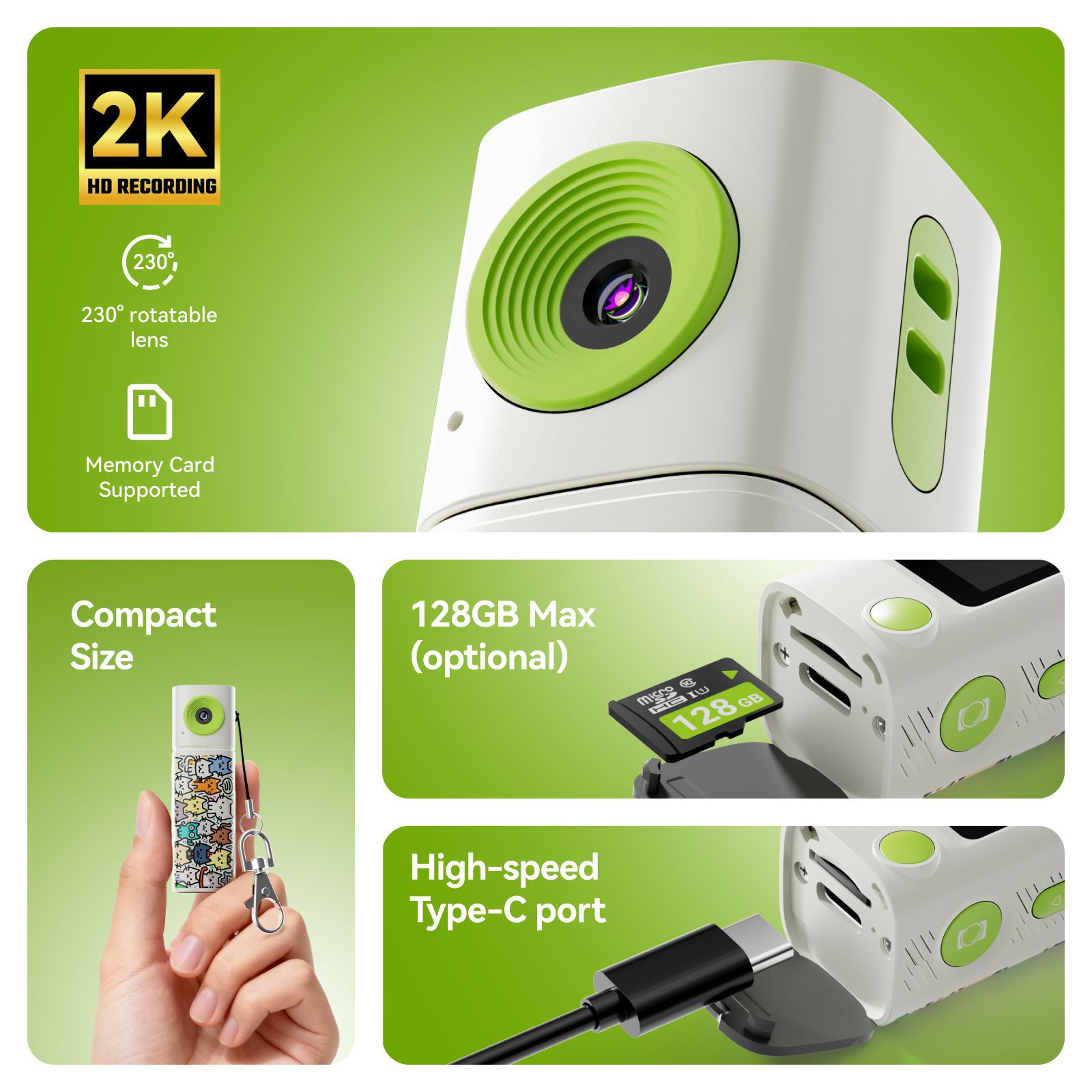 G10 Thumb Lipstick Mini Camera 2K HD Portable Small Video Recorder Long Battery Life Sports Camcorder for Student Outdoor Vlog