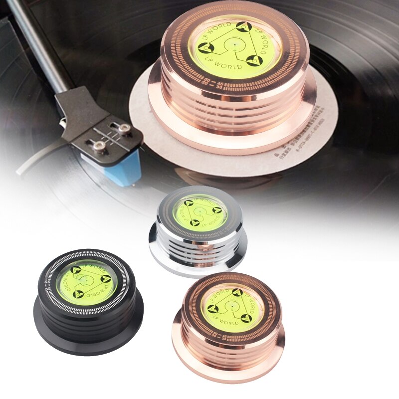 Universal 50hz lp vinyl pladespiller disc pladespiller stabilisator med niveau aluminiumslegering vægtklemme