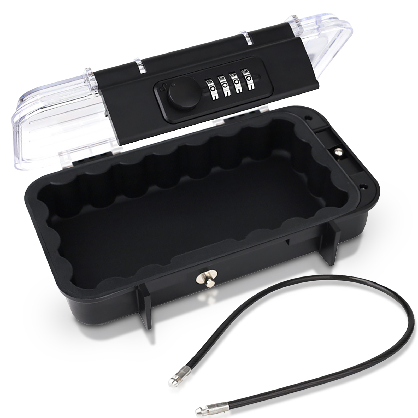 Outdoor Code Waterproof Key Lock Box Portable Waterproof Safe Boxes Travel Key Phone Organizer Boxes with Removable Cable Handle: Blue
