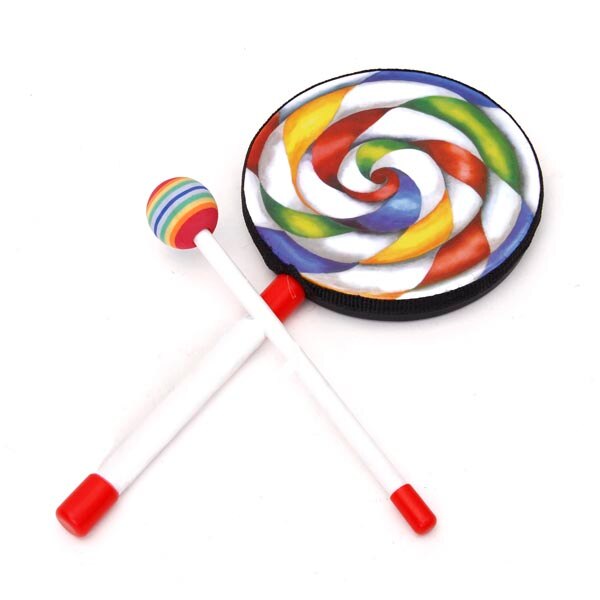 Baby 'S Hand Percussie Lollipop Drum W/Mallet Musical Leren Speelgoed Multicolor