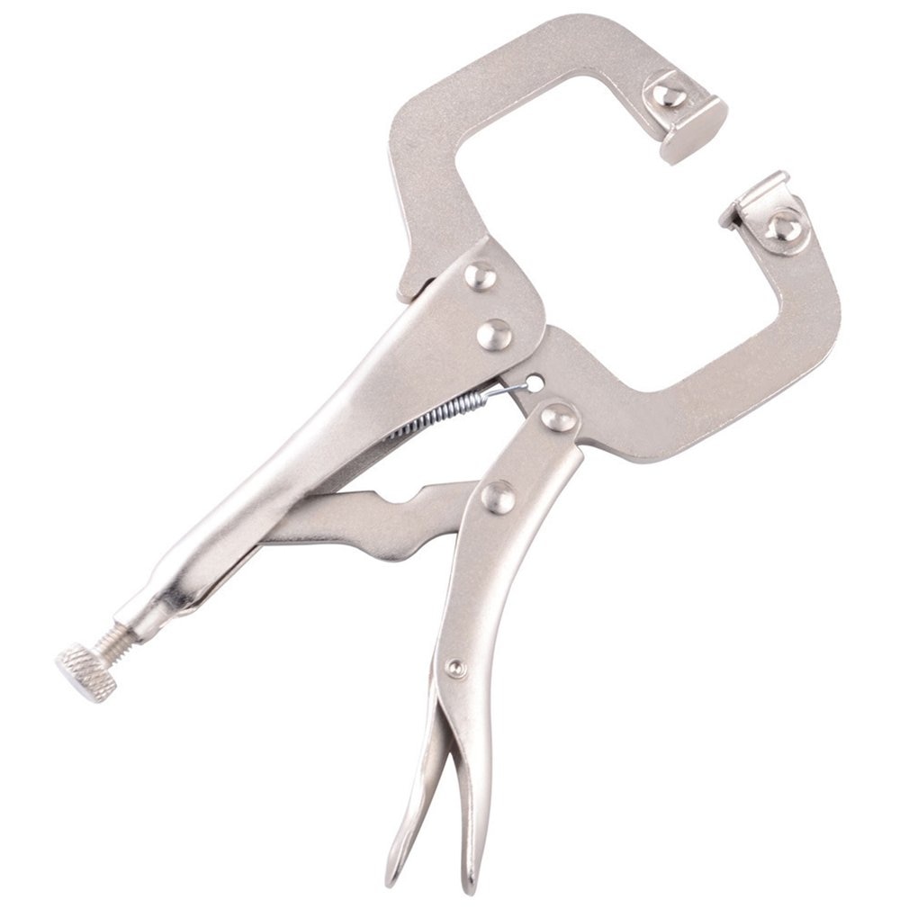 C-Clamp Vise Grip Locking Plier Wrench Quick Pliers Pincers Welding Metal Steel Locking Wooden Tenon Locator 1 Set