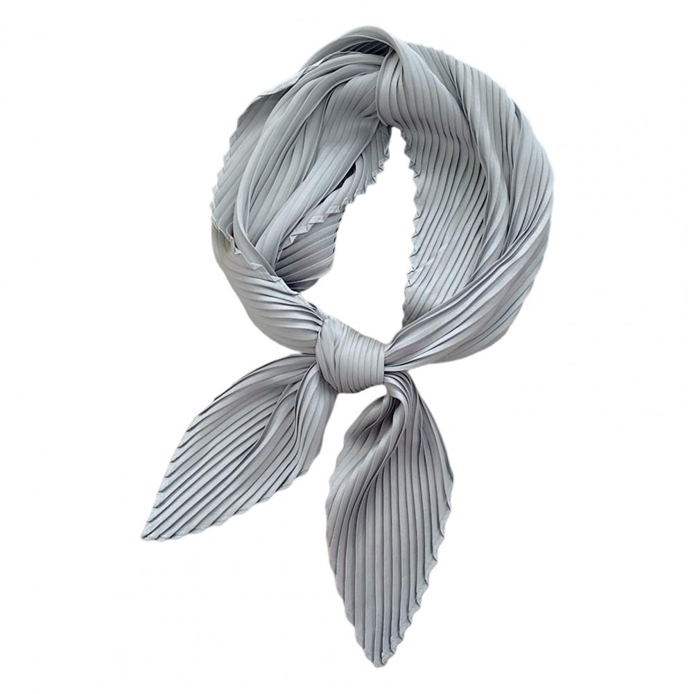 Super doux Chic mince froissé écharpe cou porter tempérament femme écharpe plissée pour l'extérieur: Gris clair