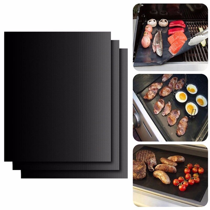 Tapis de cuisson pour Barbecue en PTFE, 40x30cm, plaque antiadhésive, réutilisable, pour l'extérieur