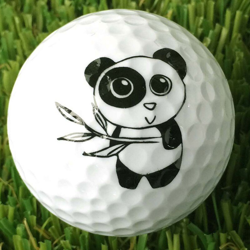 1PC Panda Cartoon Golf Ball Double Layer Synthetic Rubber Golf Practice Balls Children's Balls Festive Commemorative Balls