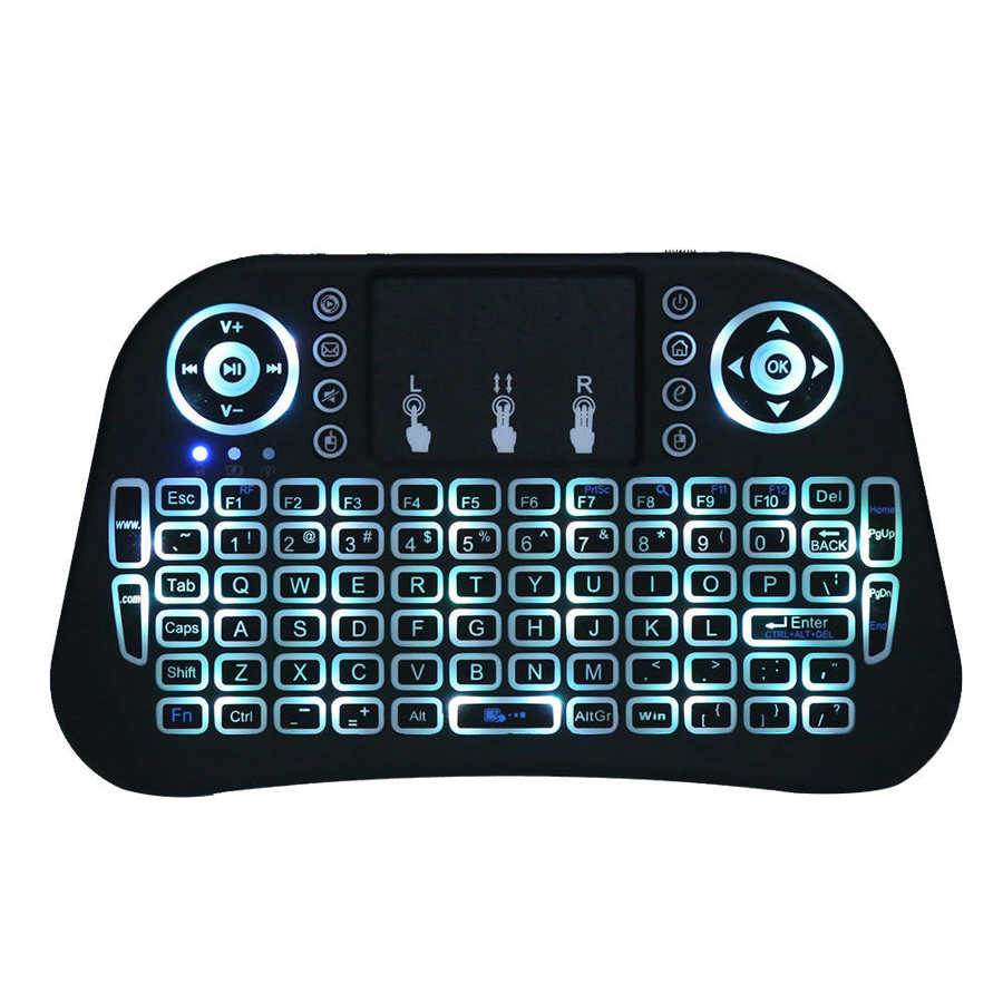 Wireless Keyboard Mini Portable Keyboard 2.4G Wireless Colorful Lighting i10 for Remote Contolling Gaming Travelling Continuous
