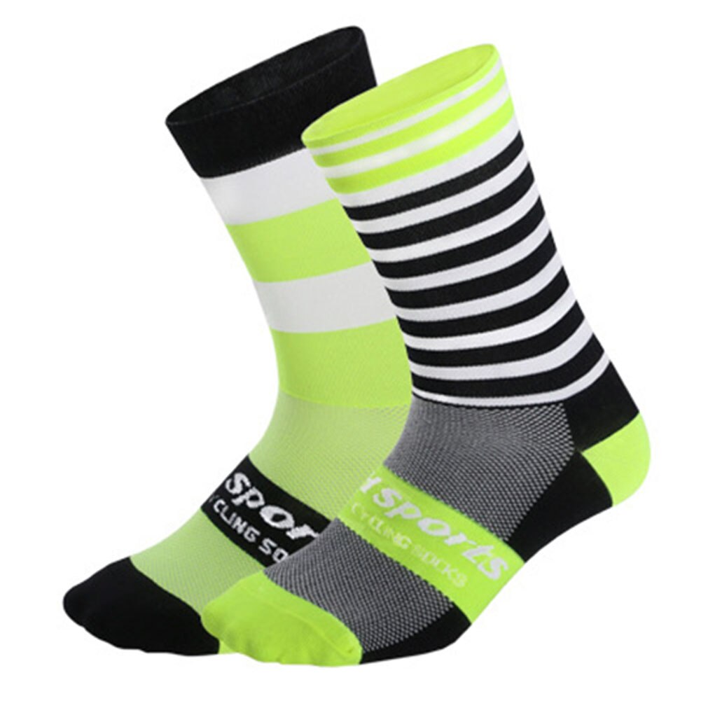 1 paar Tragen Beständig Professionelle Radfahren Socken Compression Outdoor Sport Casual Erwachsene Klettern Nahen Rohr Racing Wandern: Black And Yellow / S