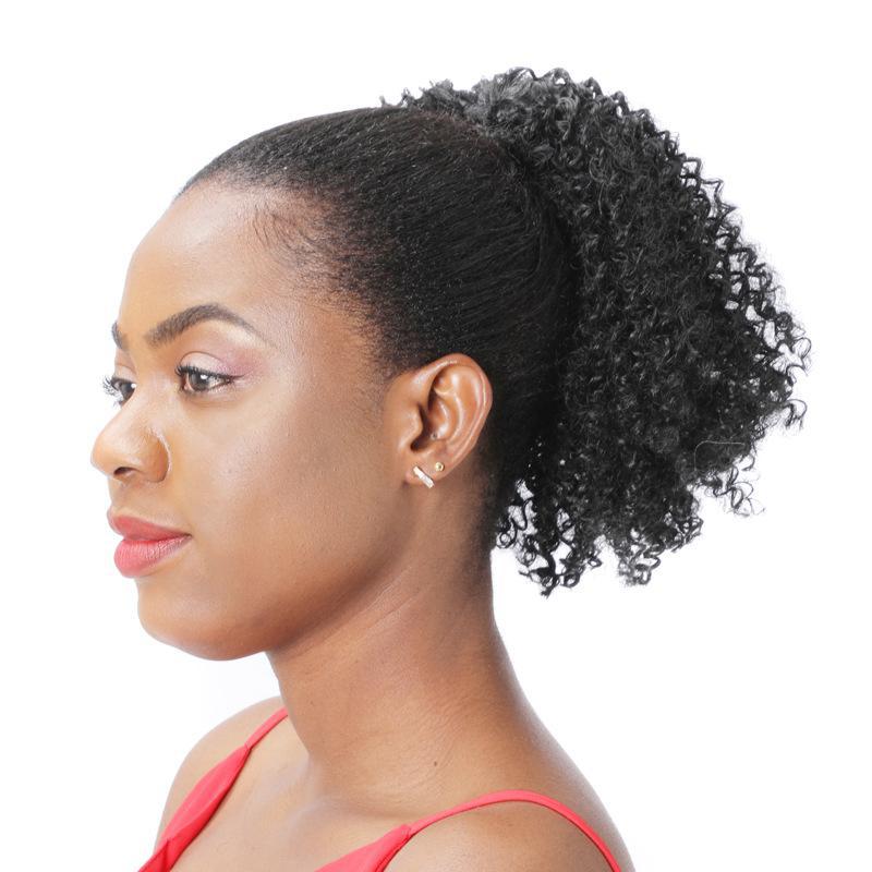 Drawstring Puff Ponytail Afro Kinky Curly Hair Extension Synthetic Clip in Pony Tail African Hair Extension