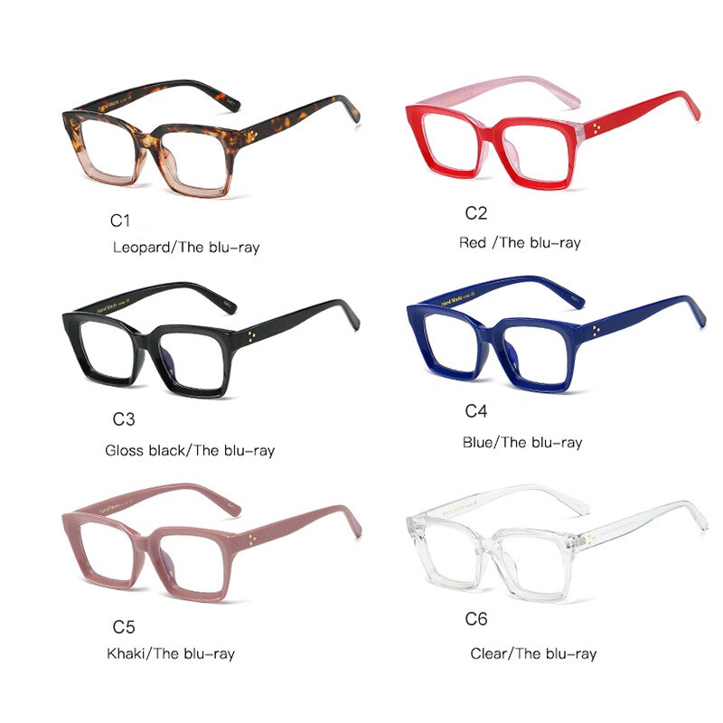 HBK Square Eyeglasses Frame Women Optical Clear Glasses Frame Brand Plain Eye Glasses Oculos De Grau Femininos