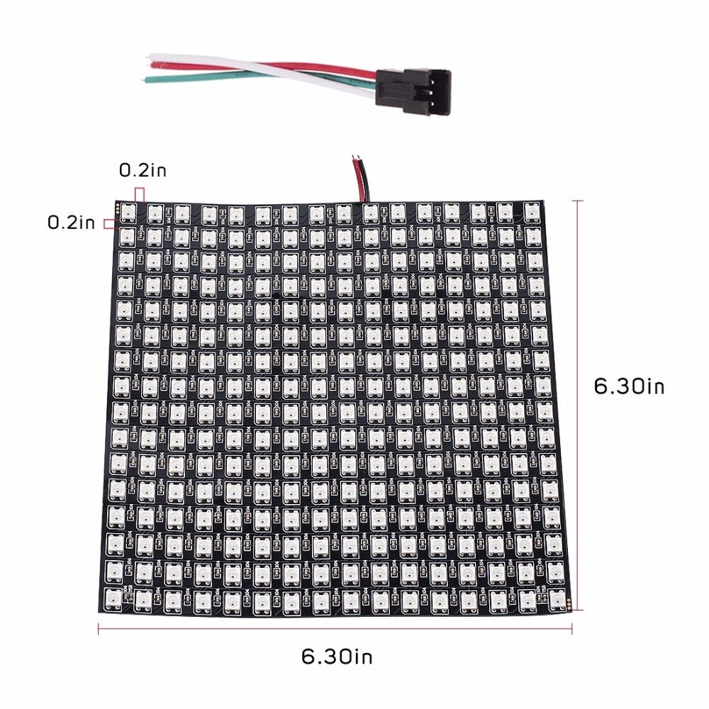 DIY GyverLamp 16x16 Matrix WS2812B 5V RGB 5050SMD Digital Flexible Individually 8x32 256 Pixels Panel Flexible FPCB with Arduino