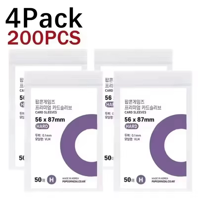 Korea Clear Kpop Photo Card Sleeve Anti-scratch Transparent Protector Bag For Popcorn Diy Game FootBall Korean idol Card Holder: Red