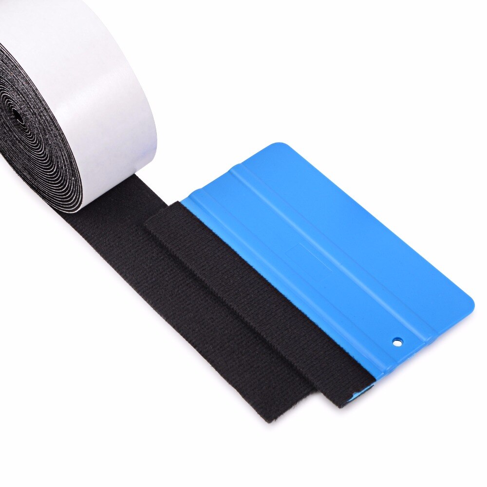 Ehdis 4.8cm*500cm rulle vinyl folie film filt tape til gummiskraber med selvklæbende lim bil wrap filt kant klud vindue toner værktøj