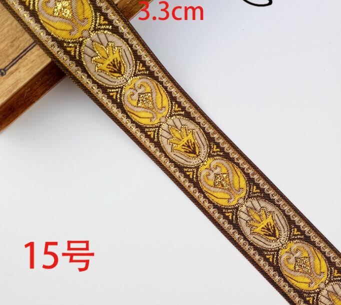Ruban Jacquard tissé, 33mm de large, 7 yards, sangle pour chien, bricolage, plusieurs Styles: 7