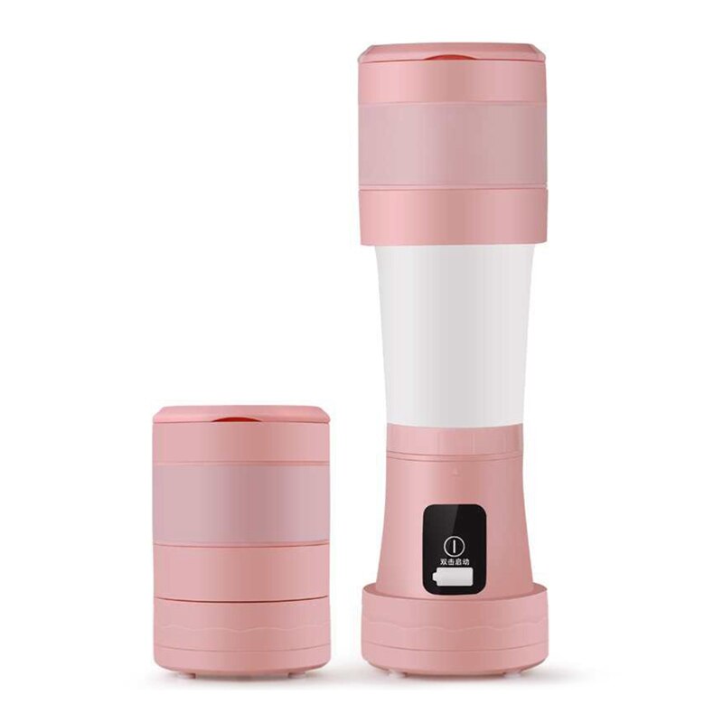 Usb Oplaadbare Draagbare Juicer Cup Mini Juicer Elektrische Opvouwbare Telescopische Juicer Cup Sap Cup Vruchtensap Mengen Cup: Pink