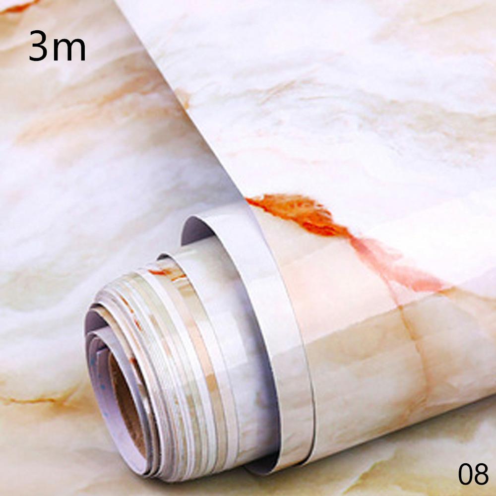 3m og 5m/ ruller selvklæbende marmor vinyl anti lampe sort tapet møbler dekorative vandtætte køkken backsplash klistermærker: 08 3m