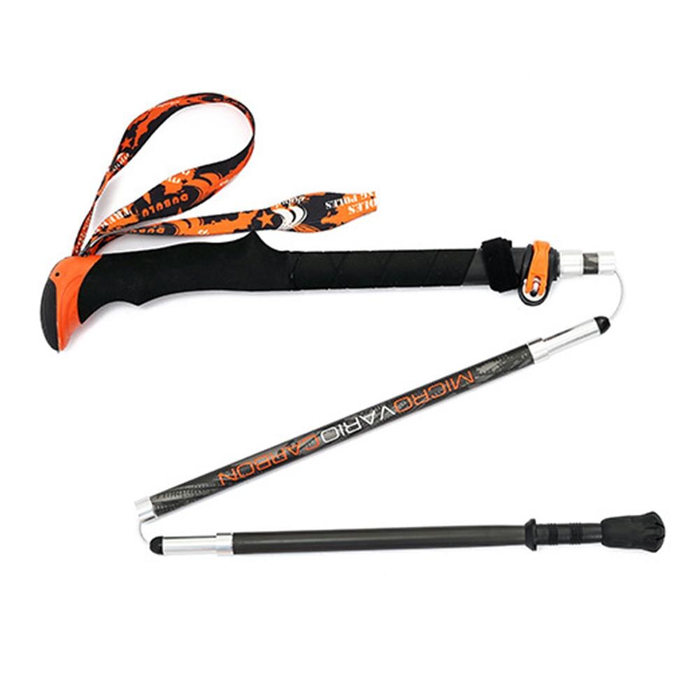 HiMISS Telescopic Outdoor Climbing Stick Outside Lock Carbon Fiber Folding Walking Cane Fiber Cane