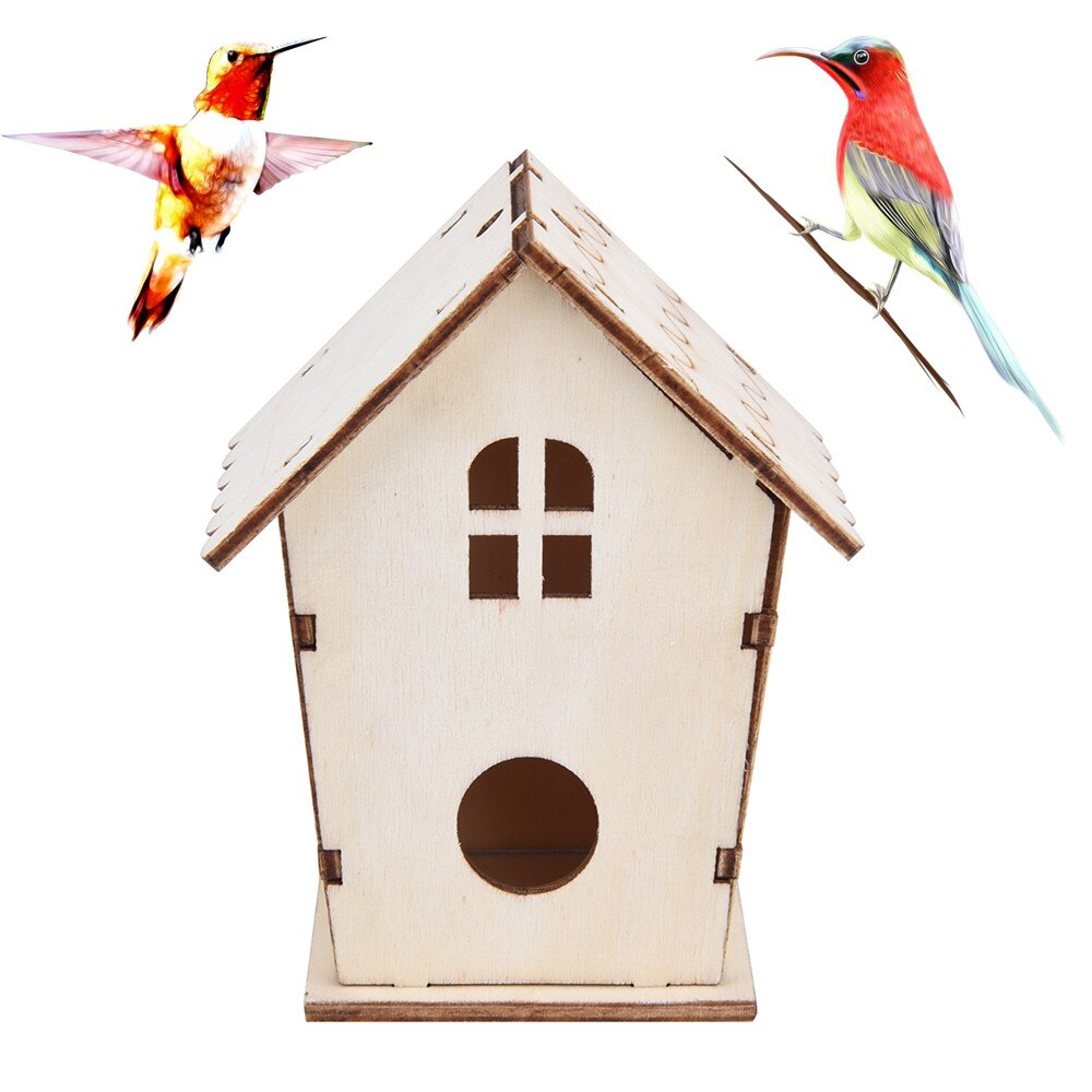 Nest Dox Nest House Bird House Bird Box Bird Box Wooden Box Hand-painted Wooden Birdhouse with Jute Cord Home Outdoor Garden Dec